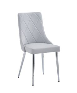Devo Side Chair, Set of 2 in Light Grey and Chrome