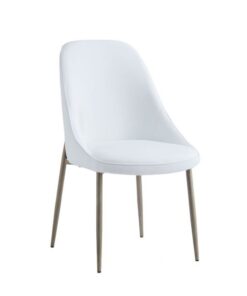 Cleo Side Chair, Set Of 2, In White And Aged Gold