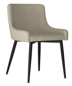 Bianca Side Chair, Set Of 2 In Beige And Black Leg