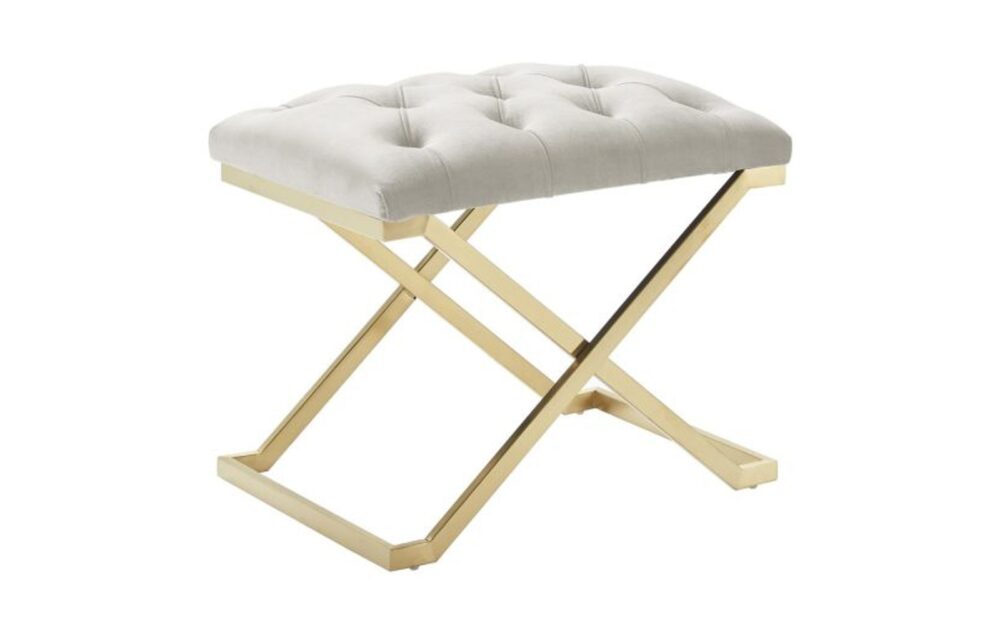 Rada Bench In Ivory And Gold