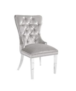 Euphoria Dining Chair Gy-1029ss E-Grey Velvet W/ Steel Legs