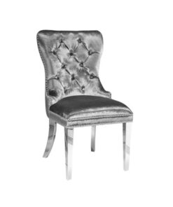 Euphoria Dining Chair Gy-1029ss E-Charcoal Velvet W/ Steel Legs