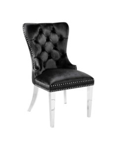 Euphoria Dining Chair Gy-1029ss Black Velvet W/ Steel Legs
