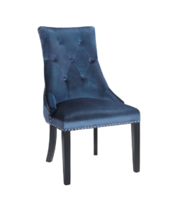 Alternative view of Rimzy Dining Chair Tufted Blue Velvet W/ Silver Hobnail
