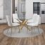 Carmilla/Antoine 5pc Dining Set In Aged Gold With White Chair