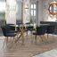 Alternative view of Stark/Orchid 7pc Dining Set In Aged Gold With Black Chair