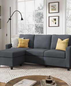 6052B Fabric Grey Sectional Sofa