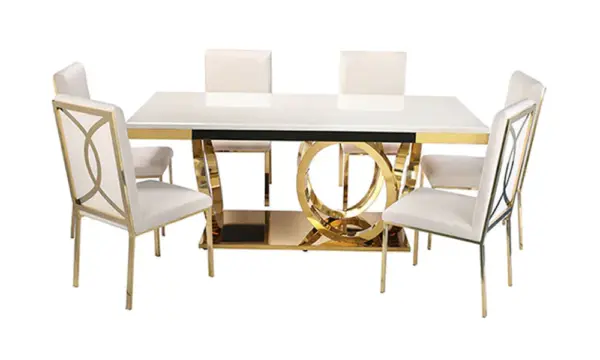 Ls_980 Ivory 7 Piece Dining Set