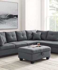 Sectional Sofa Grey With Ottoman