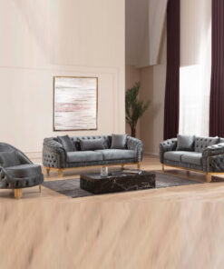 Vanessa Light Grey 3pc Sofa Set