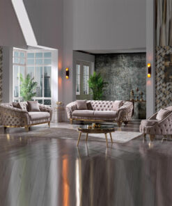 Vanessa Taupe 3pc Sofa Set