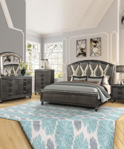 Ginger Gunmetal Grey Bedroom Set
