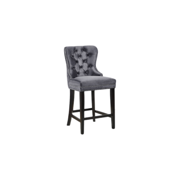 Bar Stool (Grey Velvet)ST-6010 Set of 2