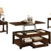 Brown Wood Coffee Table Set with Storage