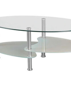 Clear Tempered Glass Oval Coffee Table