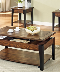 Brown and Black Lift-Top Coffee Table