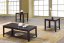 Modern Espresso Wood Coffee Table Set