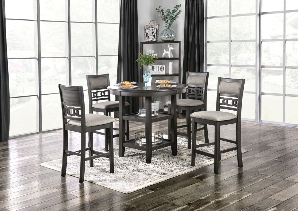 5 Piece Counter Height  Set  - GREY