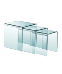 BENT GLASS Nesting Table GY-S0SET-12B Clear