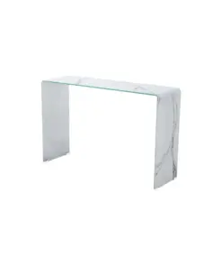 Marble Look Bent Glass Console Table GY-CST-801