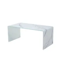 Marble Look Bent Glass Coffee Table GY-CT-801B