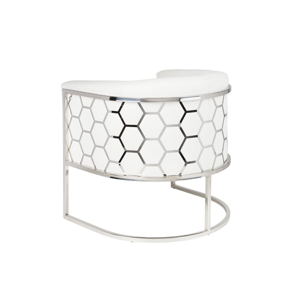 Alternative view of Honeycomb Accent Chair White Aspen