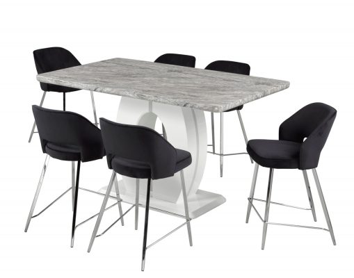 Alternative view of 7-Piece  Counter Height  Set - BLACK