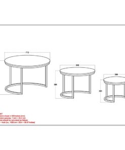 Alternative view of Darsh 3pc Coffee Table Set in Natural and Black
