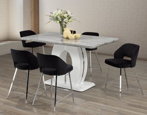 7-Piece Counter Height Set - BLACK