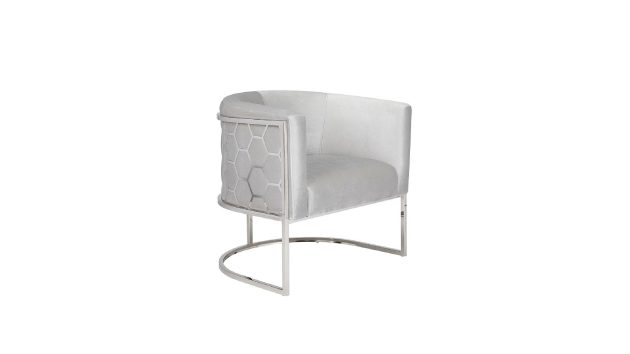 Honeycomb Accent Chair Grey velvet