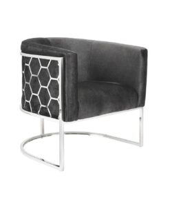 Honeycomb Accent Chair Black Marble fabric
