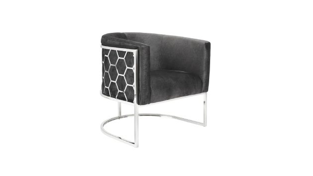 Honeycomb Accent Chair Black Marble fabric