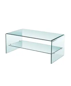 Bent Glass Coffee Table GY-S02CT-12 With Shelf