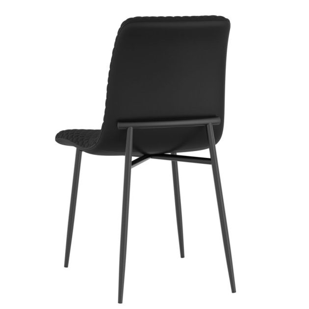 Brixx Dining Chair, Set of 2, in Black Faux Leather and Black - Image 7