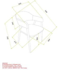 Alternative view of Archer Dining Chair, Set of 2, in Charcoal Fabric and Black