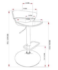 Alternative view of Rover Adjustable Air Lift Stool in Ivory and Black