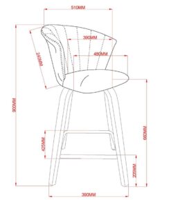 Alternative view of Tula 26" Counter Stool in Beige Fabric and Natural