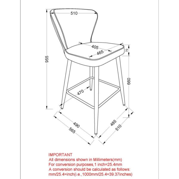 Alternative view of Clover 26" Counter Stool, Set of 2, in Black Faux Leather and Black