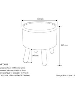 Alternative view of Betsy Round Storage Ottoman with Tray in Charcoal and Natural