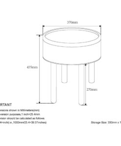 Alternative view of Polly Round Storage Ottoman with Tray in Charcoal and Natural