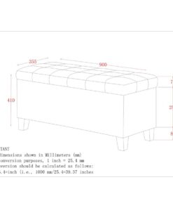 Alternative view of Lila Rectangular Storage Ottoman Bench in Beige