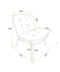 Alternative view of Caleb Accent Chair in Beige Fabric and Black