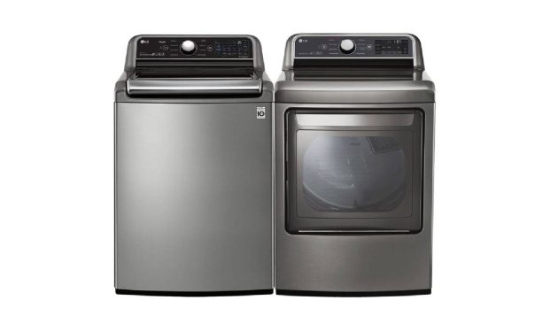 LG WT7305CV & DLEX7300VE LG Graphite Steel Top-Load Washer (5.6 cu. ft.) & Electric Dryer (7.3 cu. ft.)