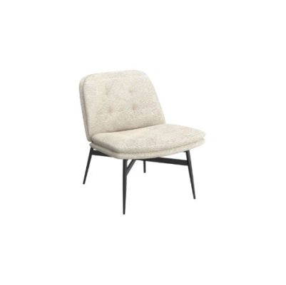 Caleb Accent Chair in Beige Fabric and Black