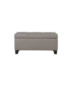 Harper Rectangular Storage Ottoman Bench in Light Grey