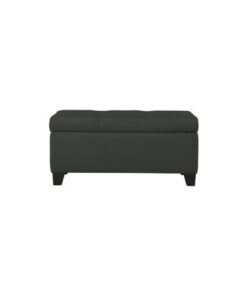 Harper Rectangular Storage Ottoman Bench in Charcoal