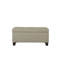 Harper Rectangular Storage Ottoman Bench in Beige