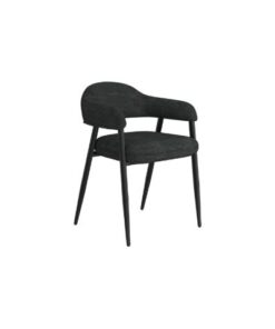 Archer Dining Chair, Set of 2, in Charcoal Fabric and Black