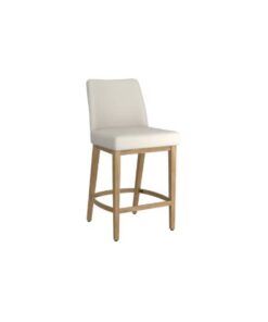 Jace 26" Counter Stool, Set of 2, in Beige Fabric and Natural
