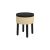 Polly Round Storage Ottoman with Tray in Beige and Black